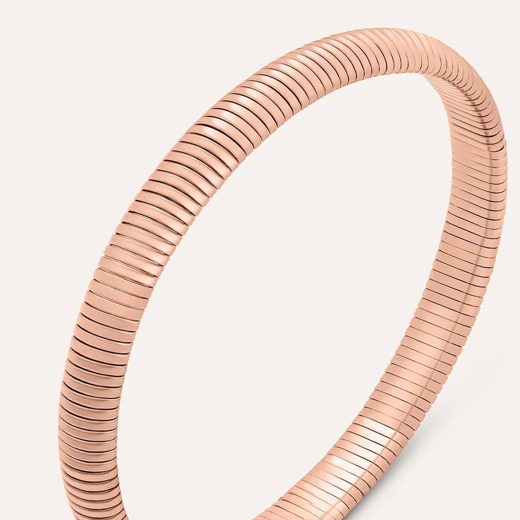 Bracciale tubogas in acciaio color oro rosa