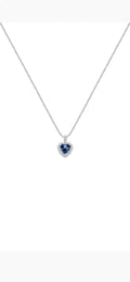 Collana in argento925 con zaffiro blu a forma di cuore