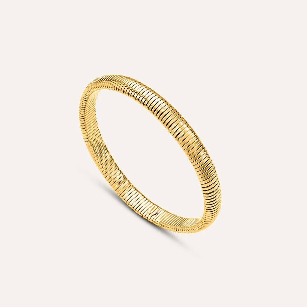 Bracciale tubogas in acciao color oro