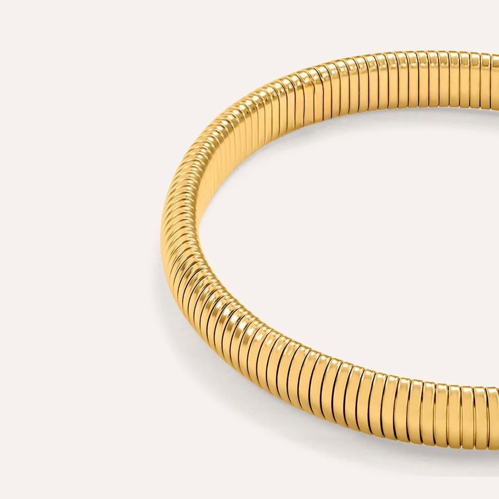 Bracciale tubogas in acciao color oro