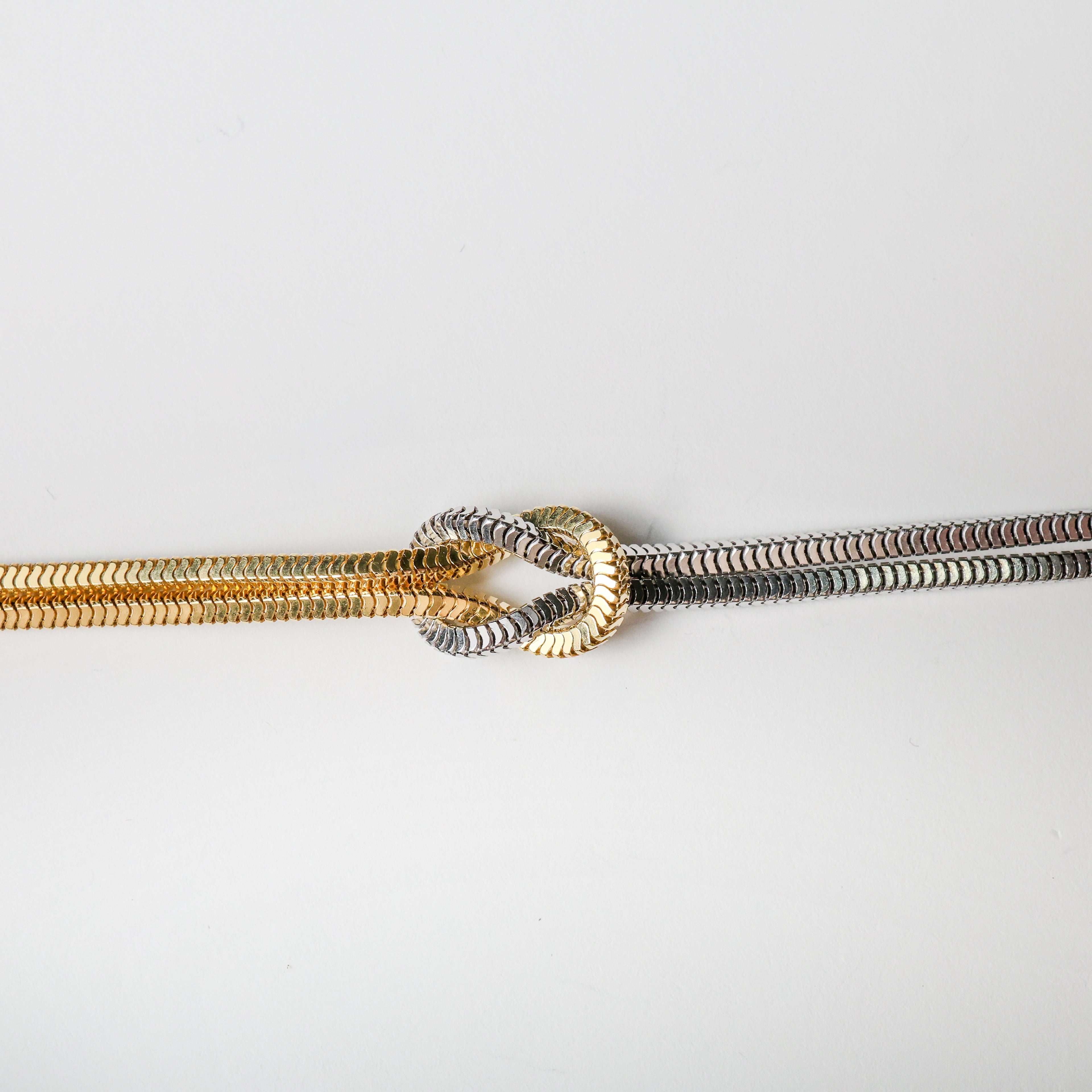 Bracciale nodo bicolor