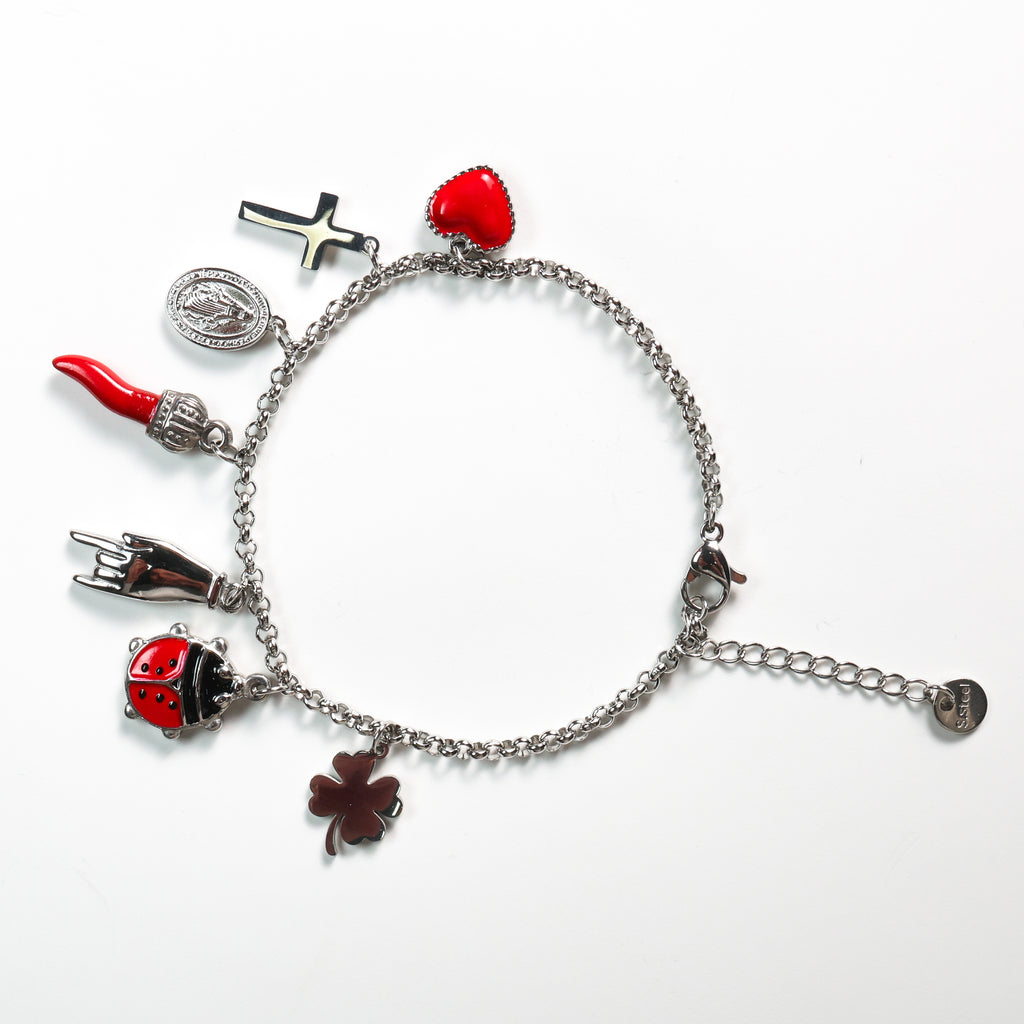 Bracciale acciaio porta fortuna