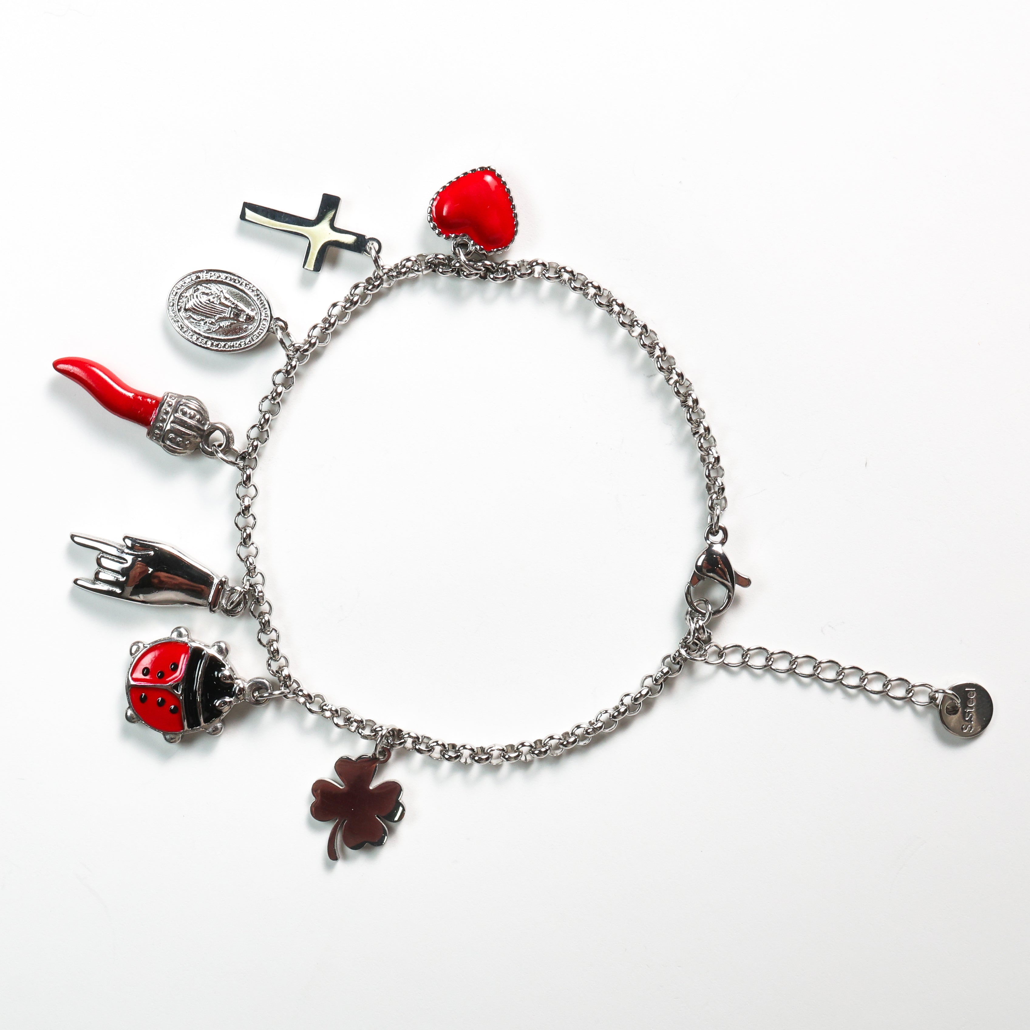 Bracciale acciaio porta fortuna