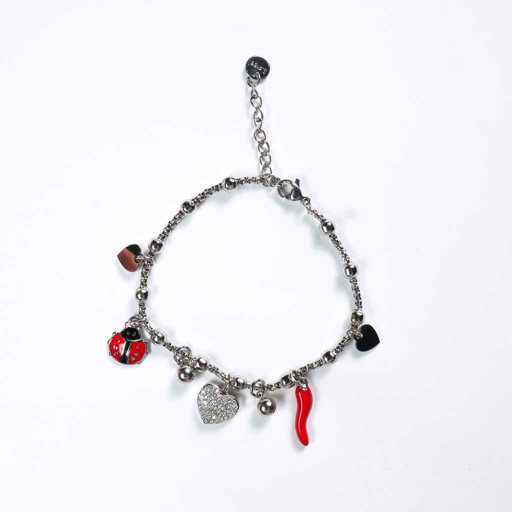 Bracciale acciaio con pendenti