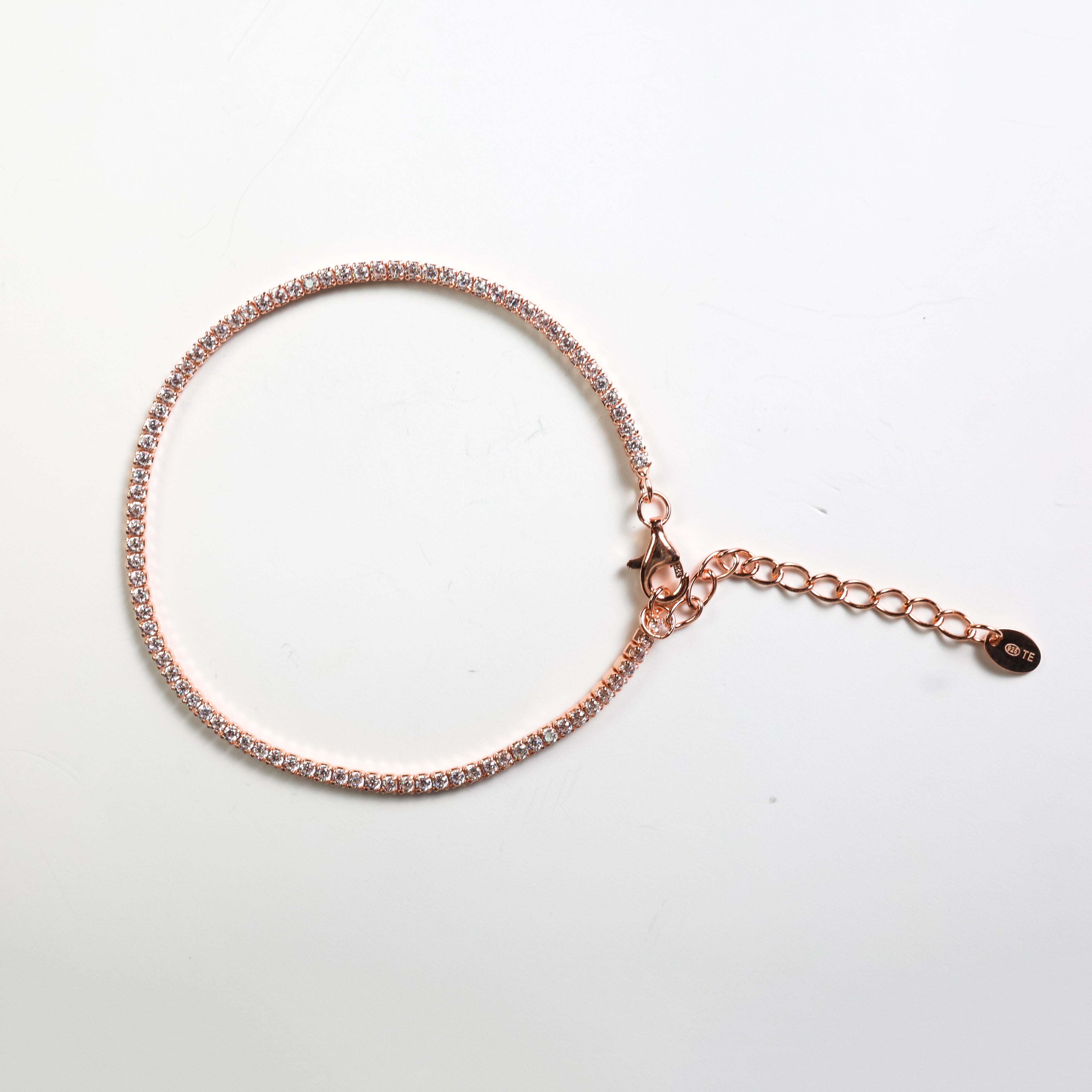 Tennis argento oro rosa e zirconi