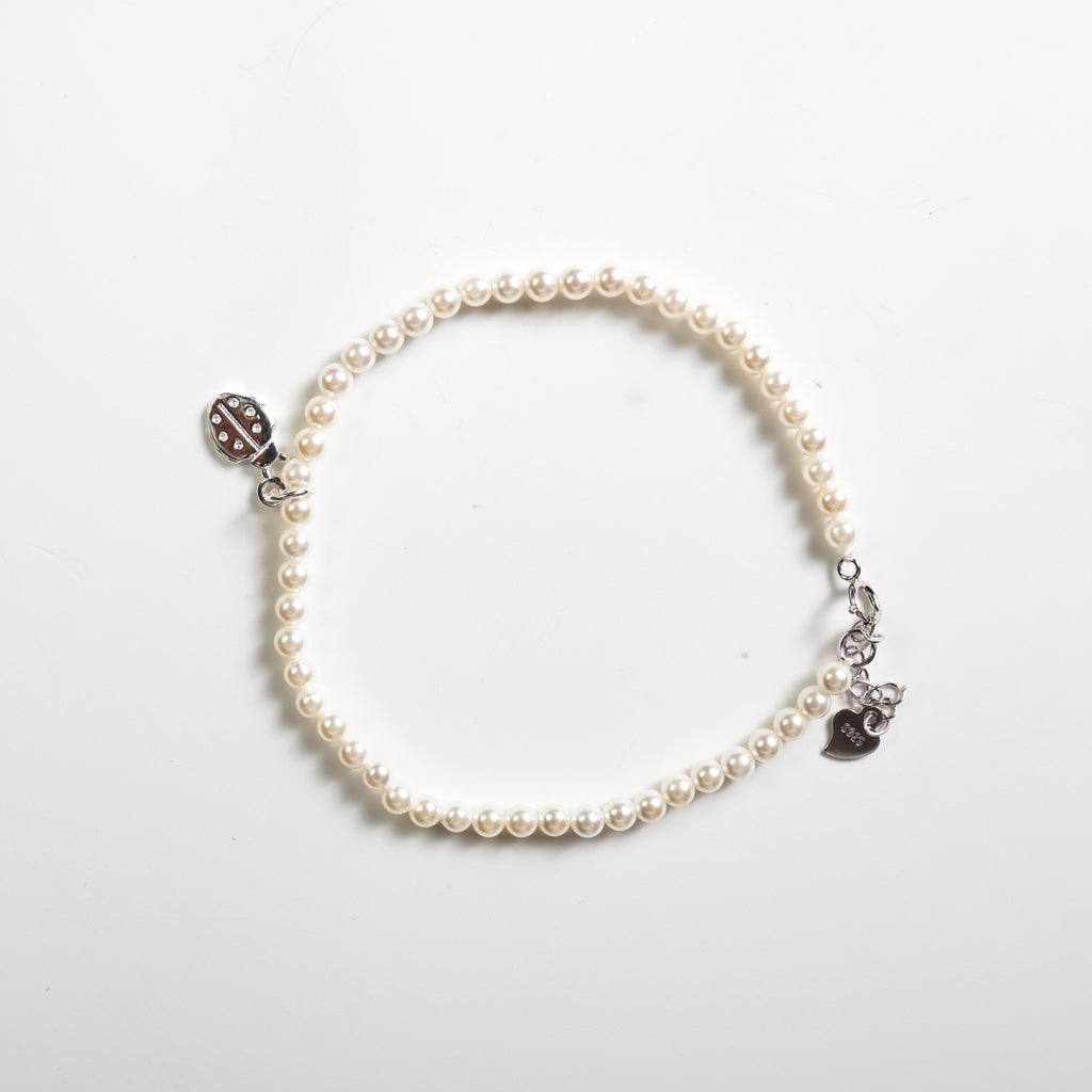 Bracciale perla con coccinella