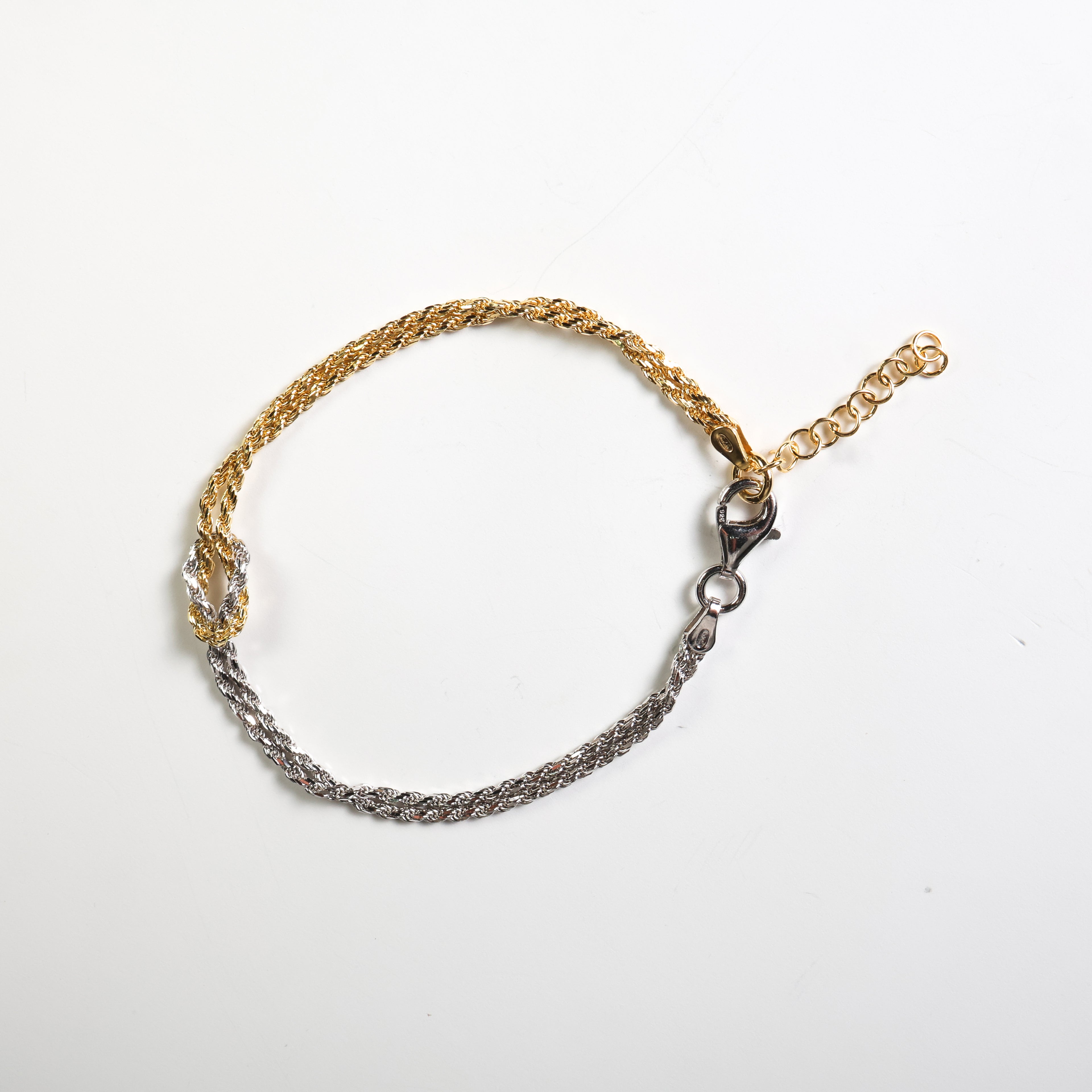 Bracciale argento nodo bicolor silver gold