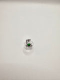 Anello cuore con smeraldo verde e zirconi in argento 925