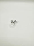 Anello con pietra bianca e zirconi in argento 925