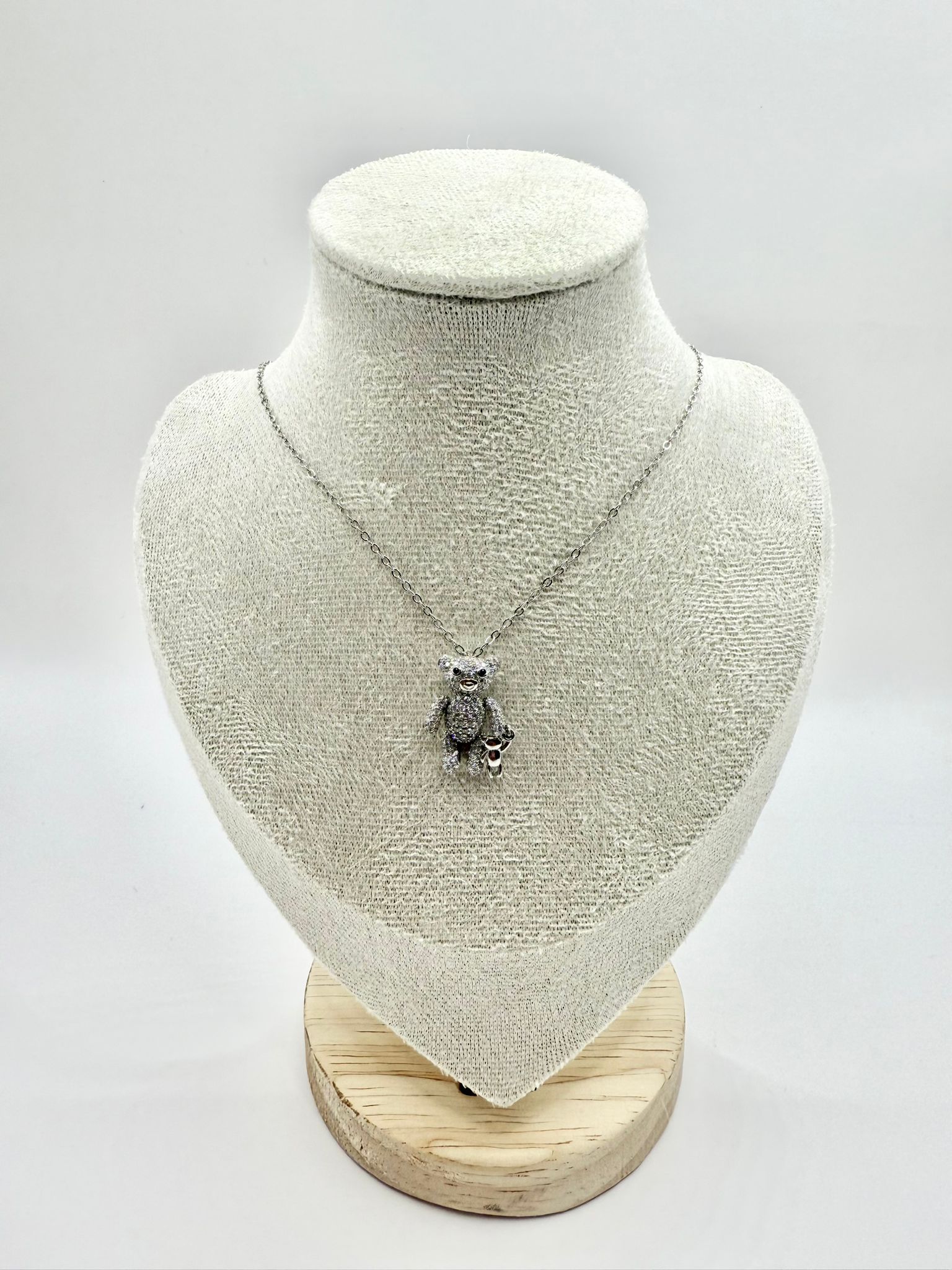 Collana con orso zirconato in argento 925