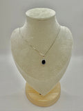 Collana completa in argento 925 con zaffiro blu e zirconi