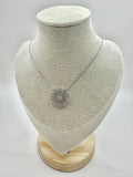 Collana fiore lavorato con zirconi in argento 925