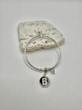 Bracciale in acciaio con pendente lettera: B