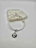 Bracciale in acciaio con pendente lettera: D