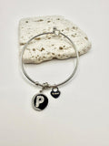 Bracciale in acciaio con pendente lettera: P