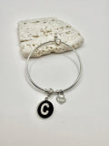 Bracciale in acciaio con pendente lettera: C