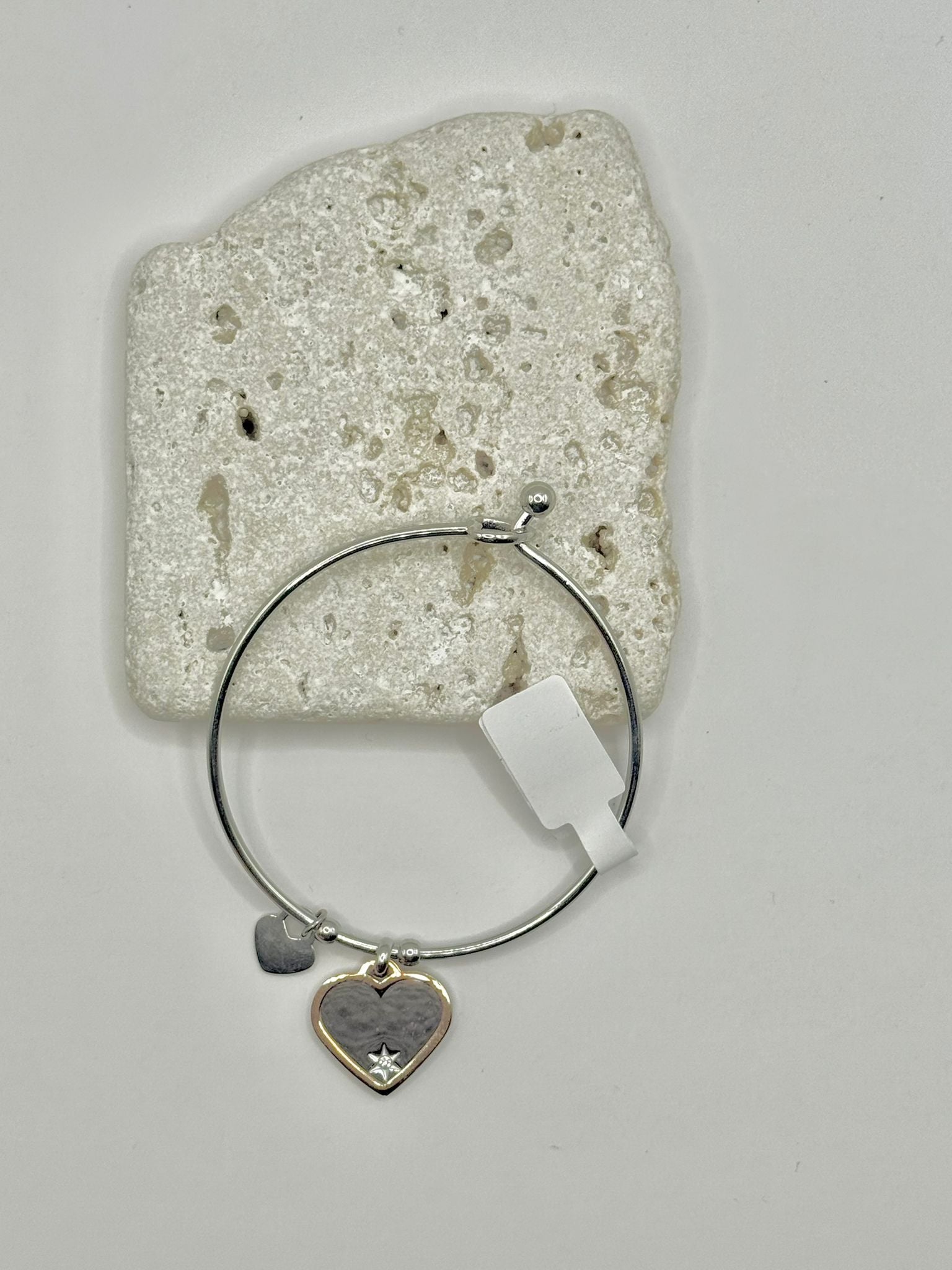 Bracciale con pendente cuore multicolor più brillantino